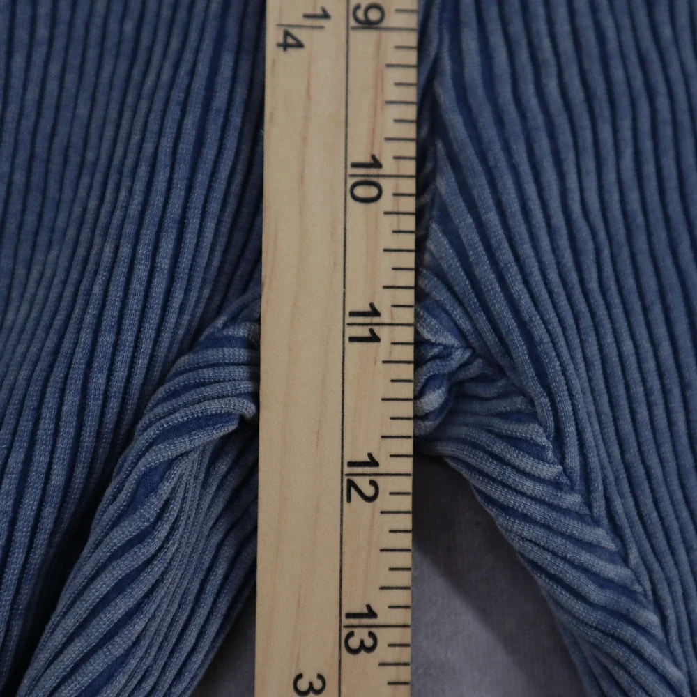 Urban Outfitters Flare Leggings Blue Ribbed Pants M Y2K Lettuce Hem Stretch